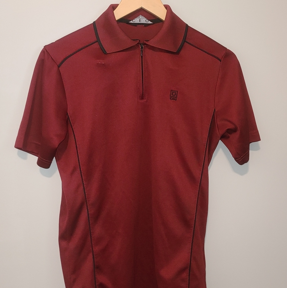 Red polo shirt